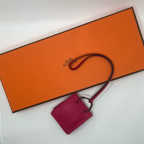 Authentic Hermes Sac Orange Bag Charm in Rose Mexico with Original Box - Picture 5 of 11